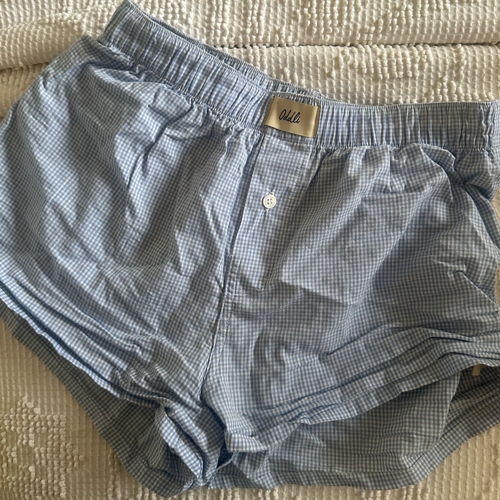 Oddli Blue Gingham Shorts